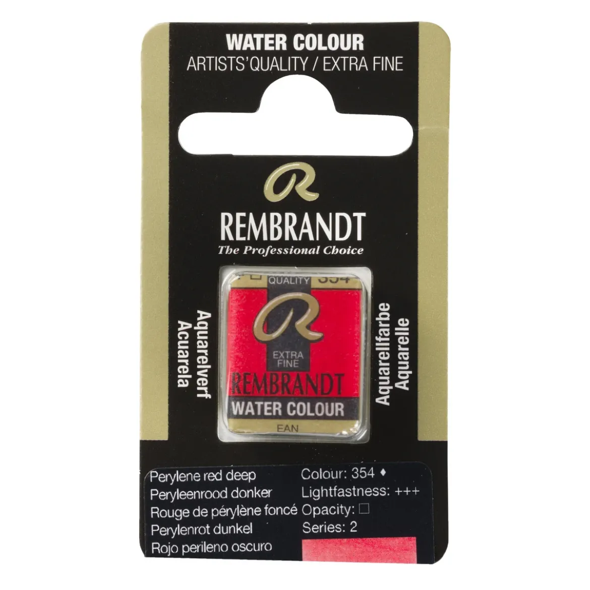 Rembrandt akvarellfärg halvkopp – Perylene Red Deep 354