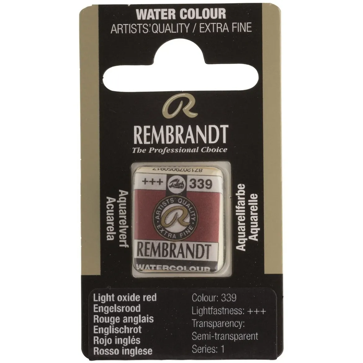Rembrandt akvarellfärg halvkopp – Light Oxide Red 339