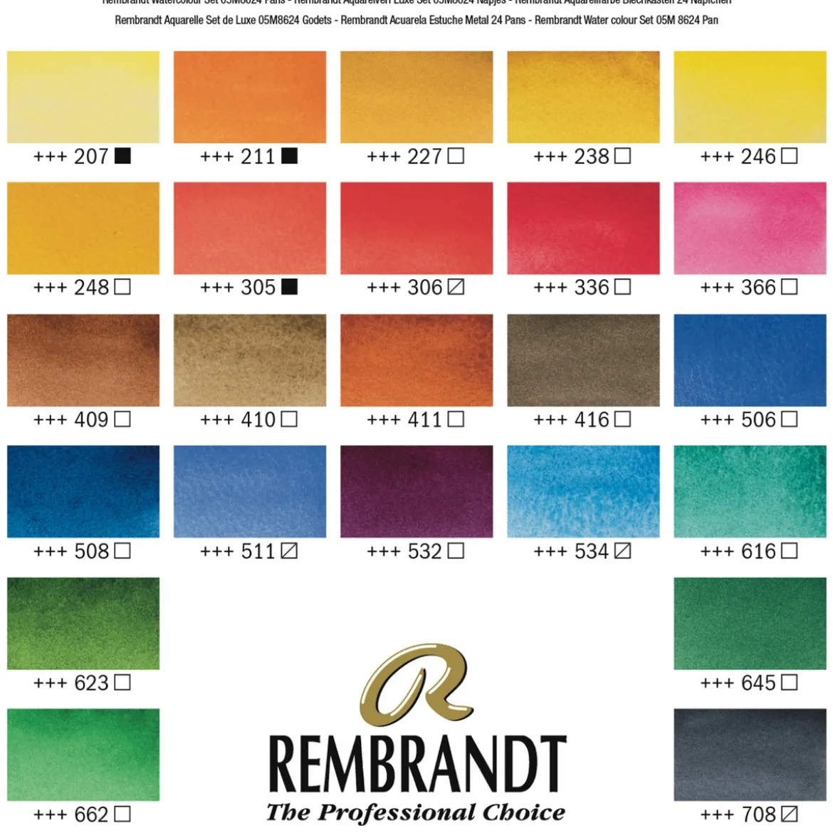 Rembrandt akvarell-set 24hp