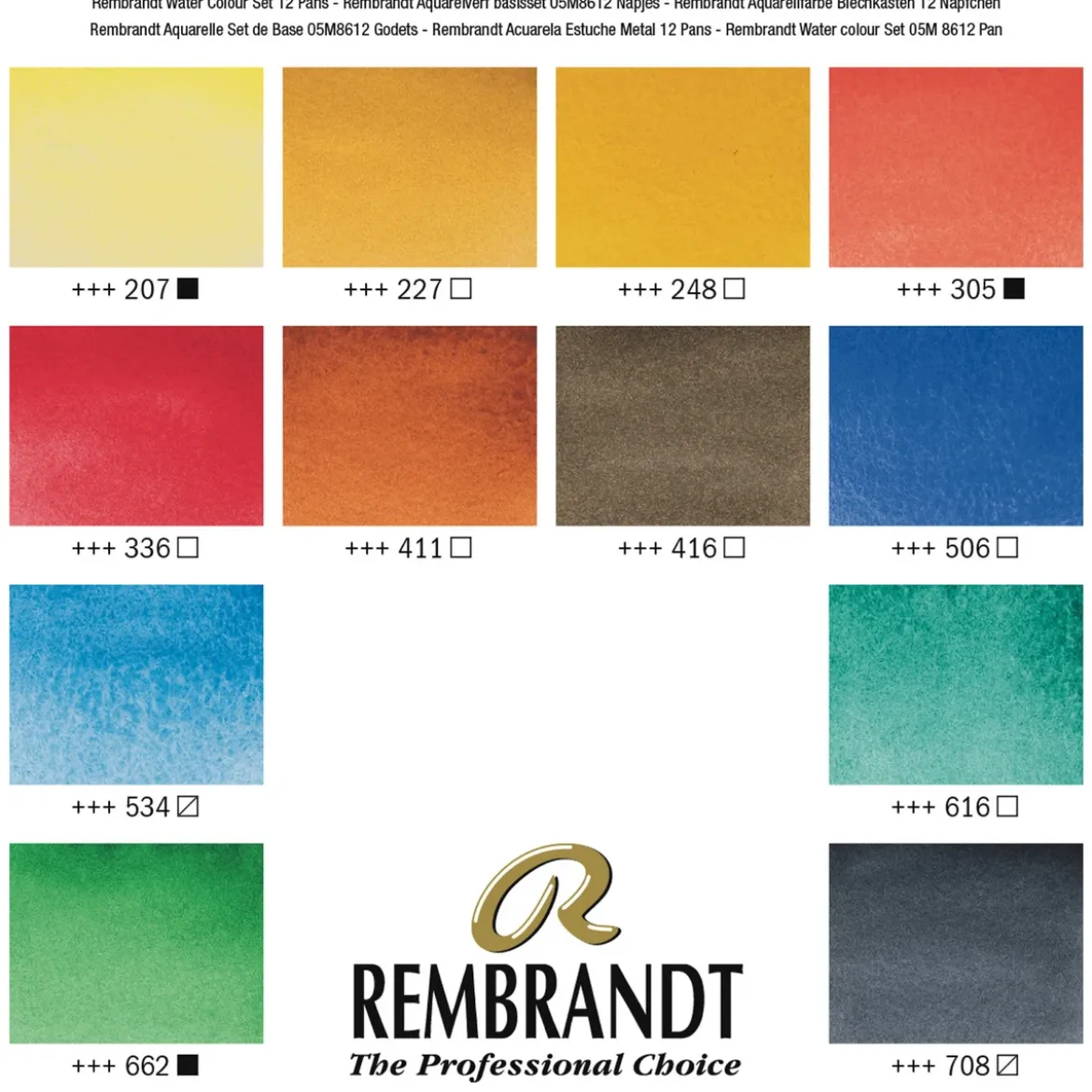 Rembrandt akvarell-set 12hp
