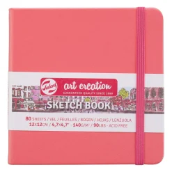Royal Talens Art Creation Sketch skissbok 12x12 cm, korallrosa omslag – 140 g/m², 80 ark