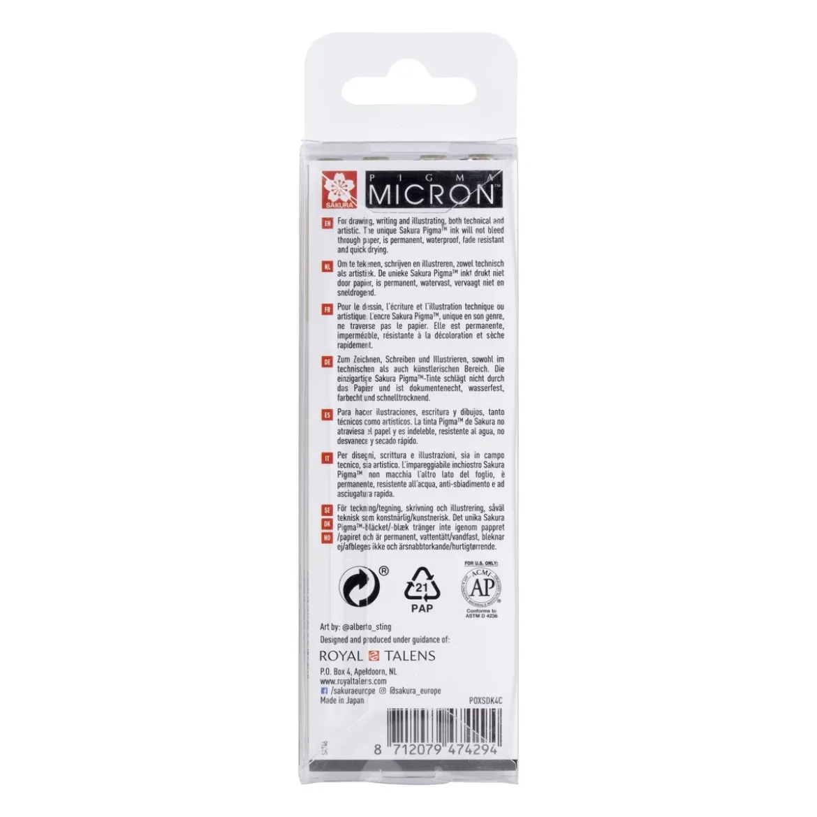 Sakura Pigma Micron light grey 4-pack