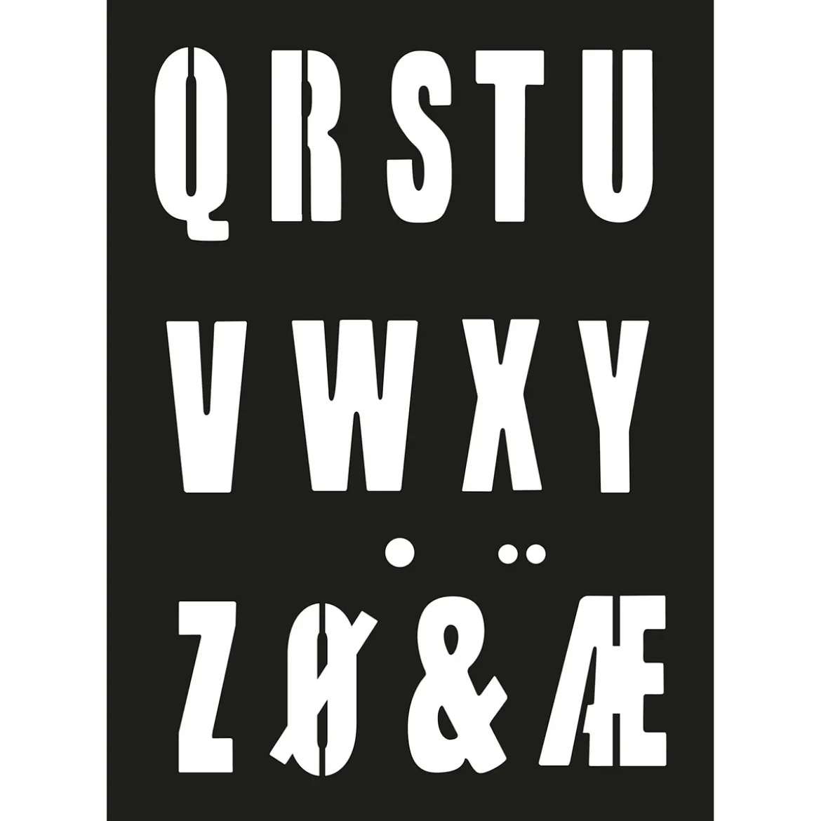 Schablon bokstäver A-Ö 2 ark