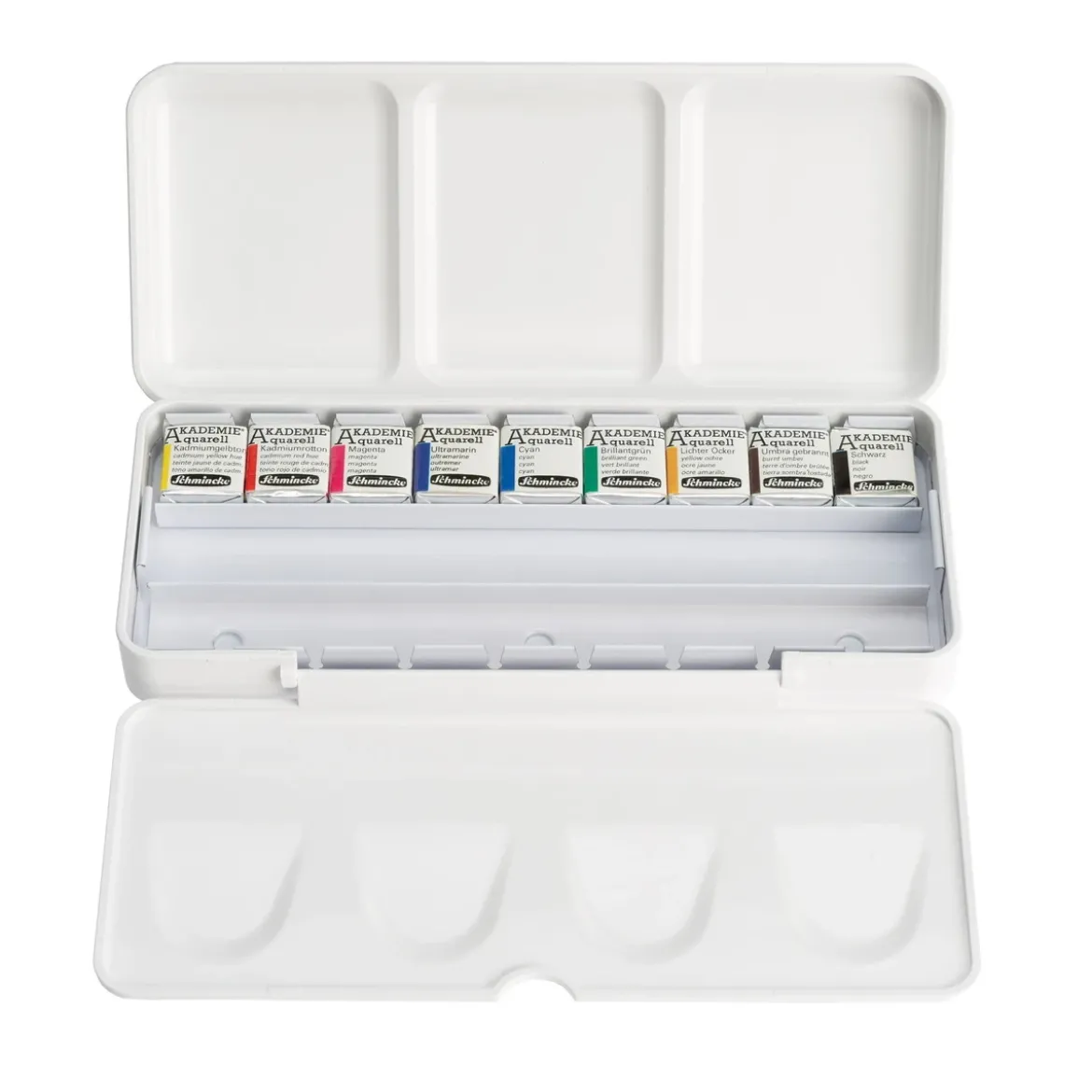 Schmincke Akademie Aquarell Kreatima Edition – akvarell-set med 9 halvkoppar