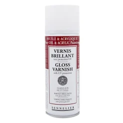 Sennelier Spray Universal Anti-UV Varnish Gloss 375 ml, blank skyddande lack för oljefärg & akrylfärg