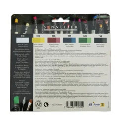 Sennelier Startset Oil Sticks – 6 gedigna kritor av oljefärg á 13 cm, Ø20 mm