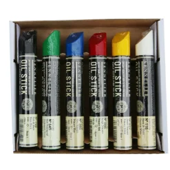 Sennelier Startset Oil Sticks – 6 gedigna kritor av oljefärg á 13 cm, Ø20 mm