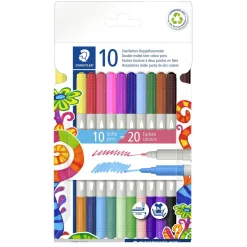 Staedtler Duo Tuschpennor 10p – 2 färger i samma penna