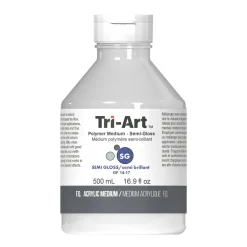 Tri-Art Polymer Medium Semi Gloss 500 ml, halvbankt förtunningsmedel för akrylfärg