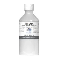 Tri-Art Polymer Medium Semi Gloss 250 ml, halvbankt förtunningsmedel för akrylfärg