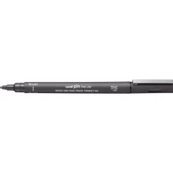 Uni Pin Fine Line Brush Dark Grey – med penselspets
