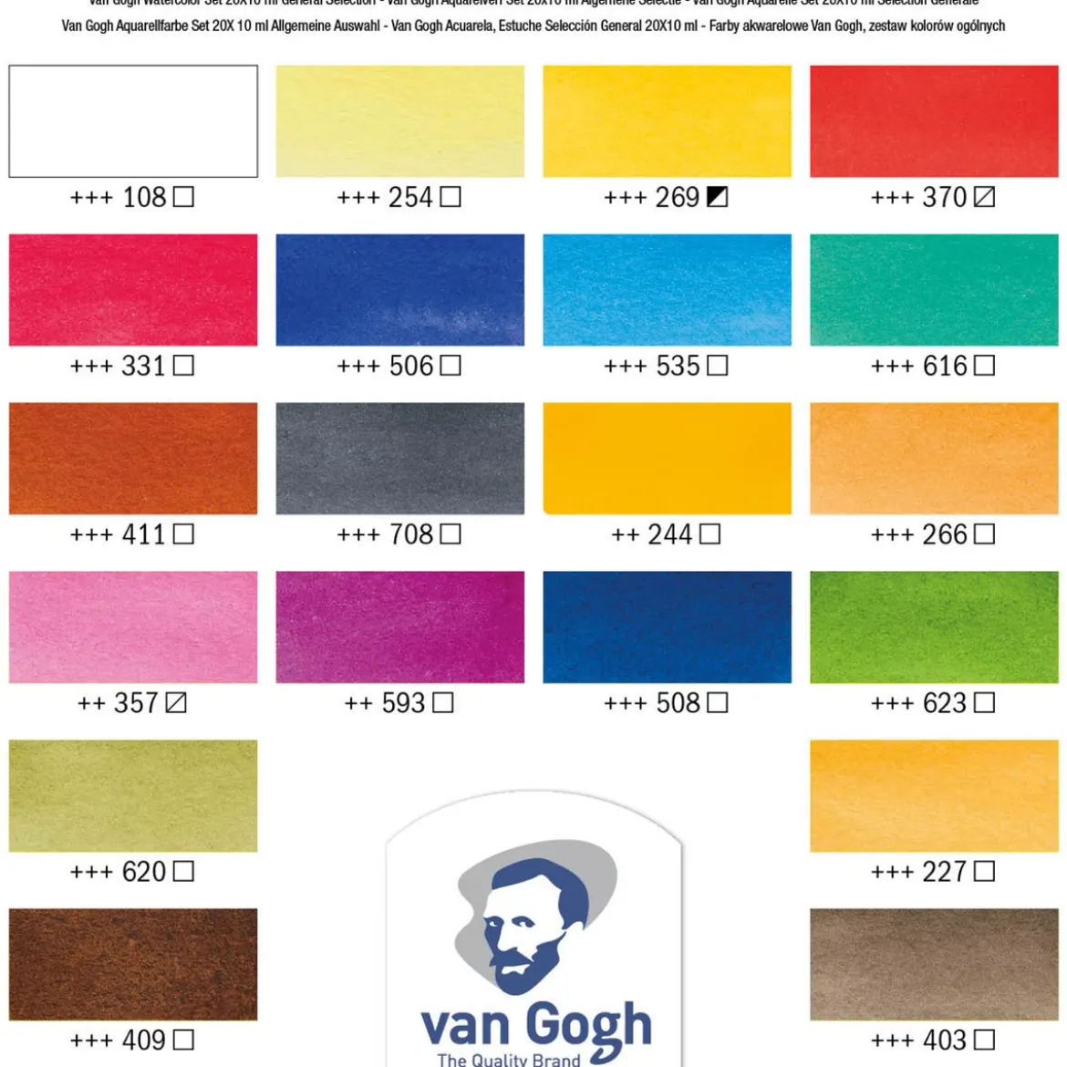 van Gogh akvarellfärger i set – 20x10 ml