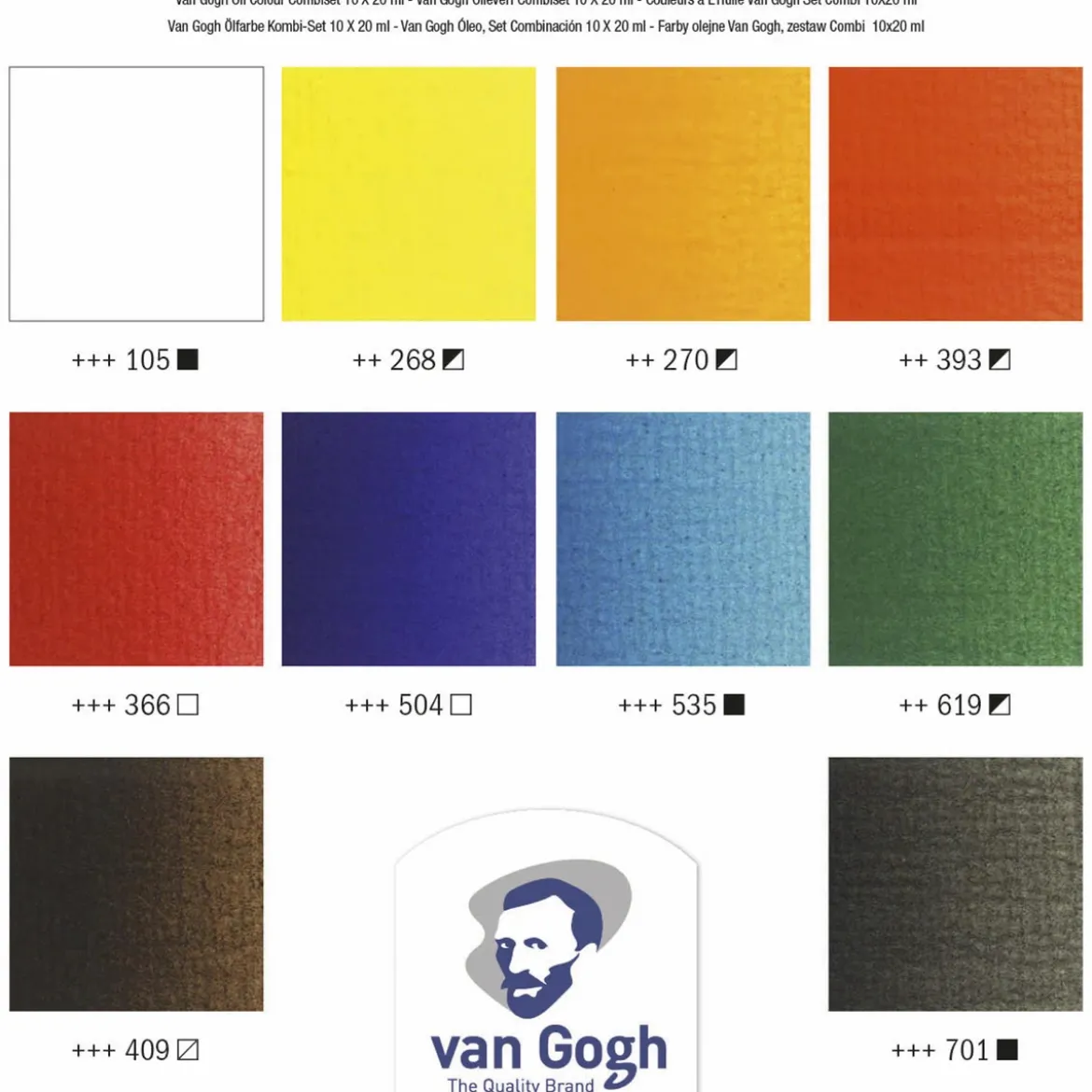 Van Gogh oljefärg 10x20ml Set