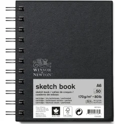 Winsor & Newton Sketch spiralbunden skissbok A6 (105×148 mm), 50 ark, 170 g/m²